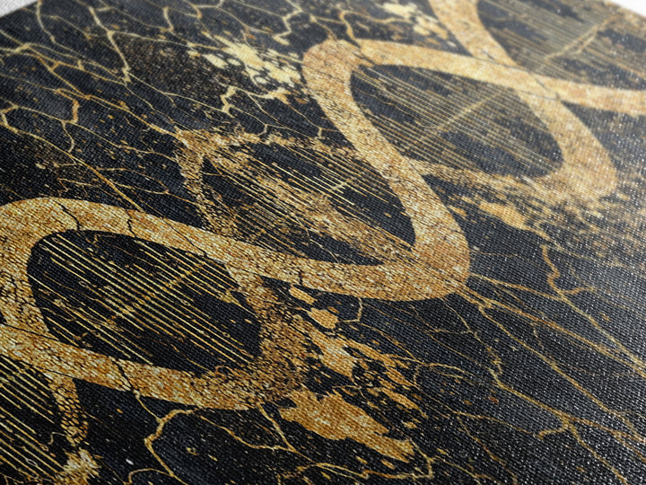 Gold DNA Helix Wall Art, Abstract Luxury Science Canvas Print, Black And Gold Design, Modern Office Decor For Biology Gift