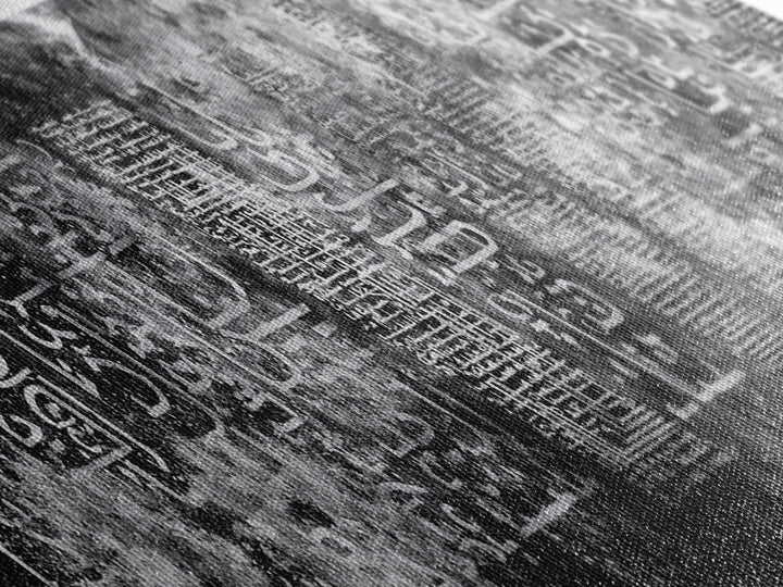Weathered Black Glyph Abstract Wall Art, Modern Canvas Wall Art, Textured Art Print, Office Decor, Statement Wall Decor, Home Decor