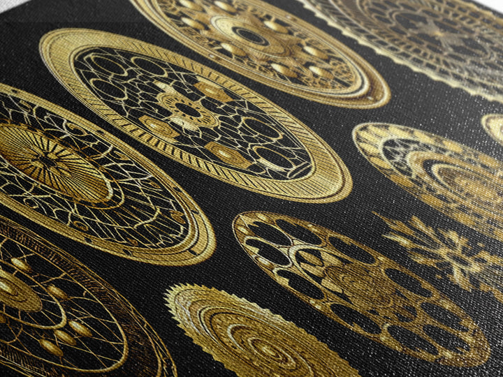 Golden Celestial Wheels And Sun Discs Wall Art African Inspired Geometry Luxury Canvas Decor Mystical Gold Home Decor Gift