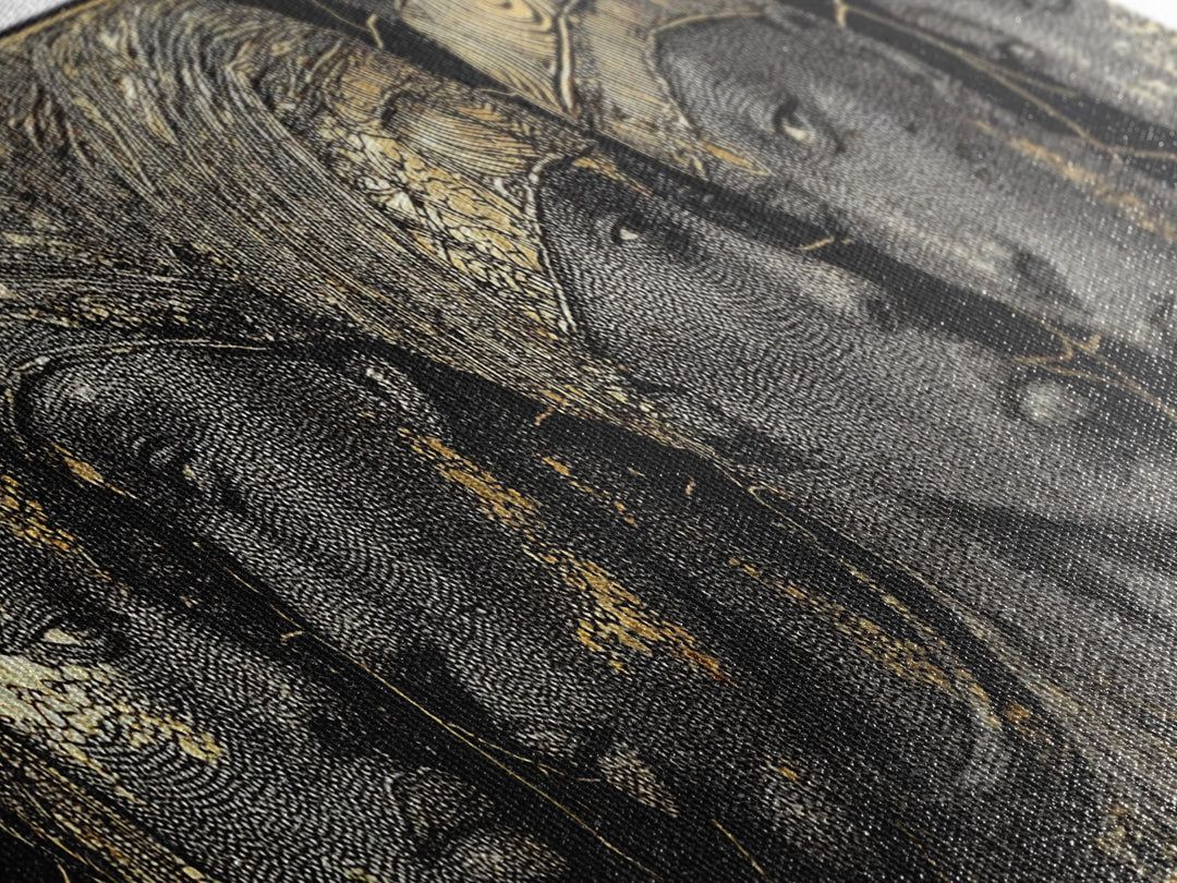 Gold Etched African Elder Profiles On Black Canvas Print, Elegant Tribal Portrait Wall Art, Luxury Afrocentric Home Decor