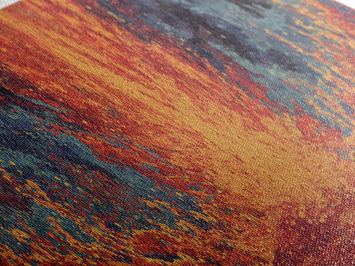 Fiery Abstract Ocean Wave Wall Art, Orange Blue Seascape Canvas, Modern African Inspired Decor, Bold Living Room Statement