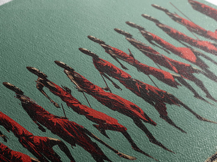 Dynamic Maasai Warriors Running Wall Art, African Warrior Art, Tribal Culture Canvas, Panoramic Safari Home Decor Art Gift