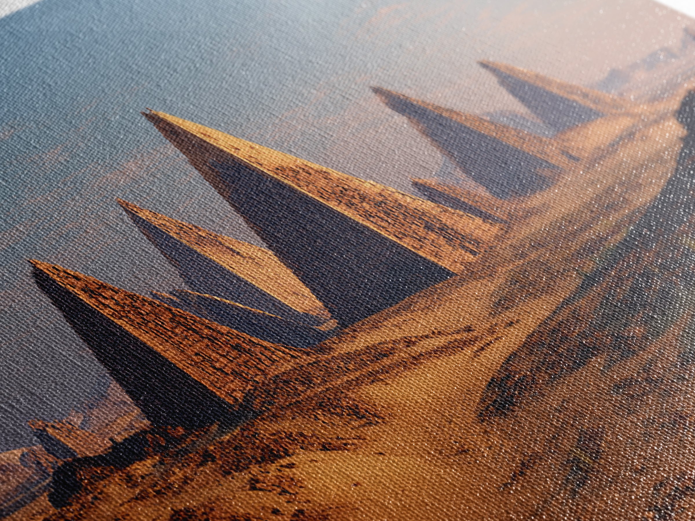 Golden Desert Pyramids At Dawn Canvas Print, African Egyptian Art, Ancient African Landscape, Safari Wall Decor Gift For Home