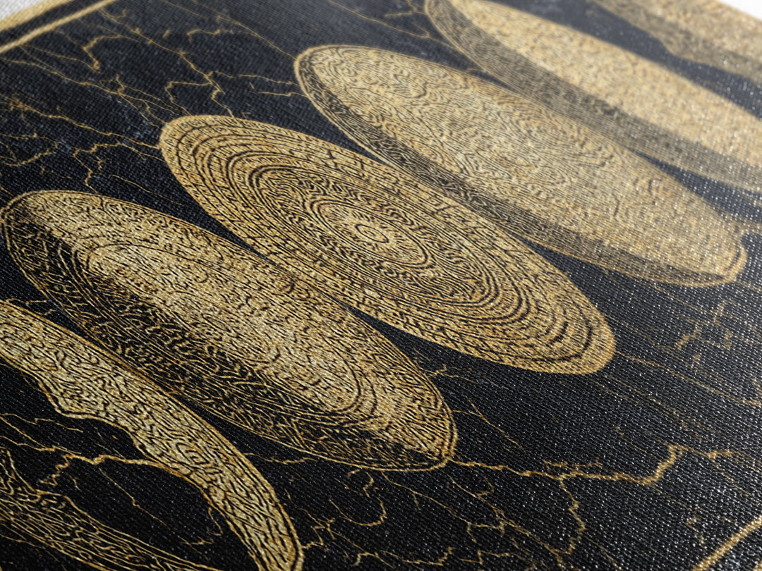 Gold Moon Phase Celestial Wall Art, Black And Gold Art, Spiritual Wall Decor, Mystical Canvas Print, Elegant Home Decor Gift