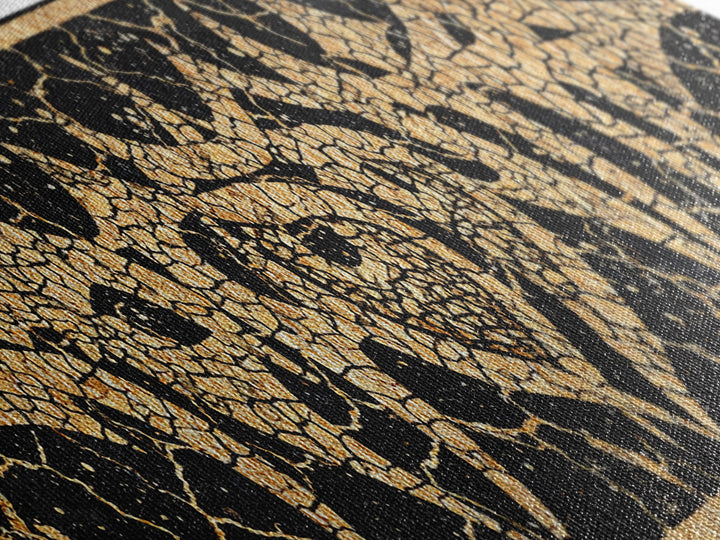 Cracked Gold Tribal Pattern Canvas Print, African Abstract Wall Art, Black And Gold Design, Bold Home Decor Statement Piece