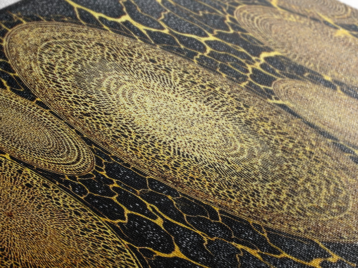 Golden Geometric Circles Wall Art, Abstract Wall Art, Black And Gold Art, Textured Art Print, Luxury Canvas Print, Bold Decor
