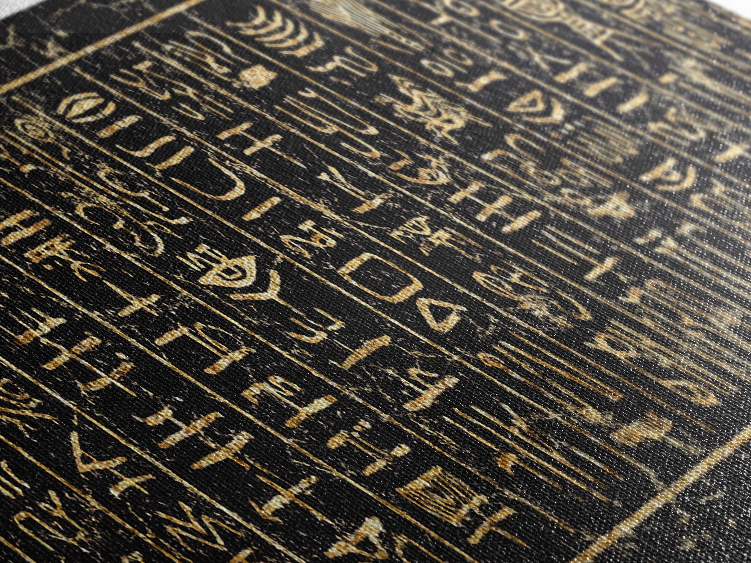Gold Ancient African Hieroglyph Panels Wall Art, Egyptian Tribal Canvas Decor, Black And Gold Cultural Art Print, Home Decor