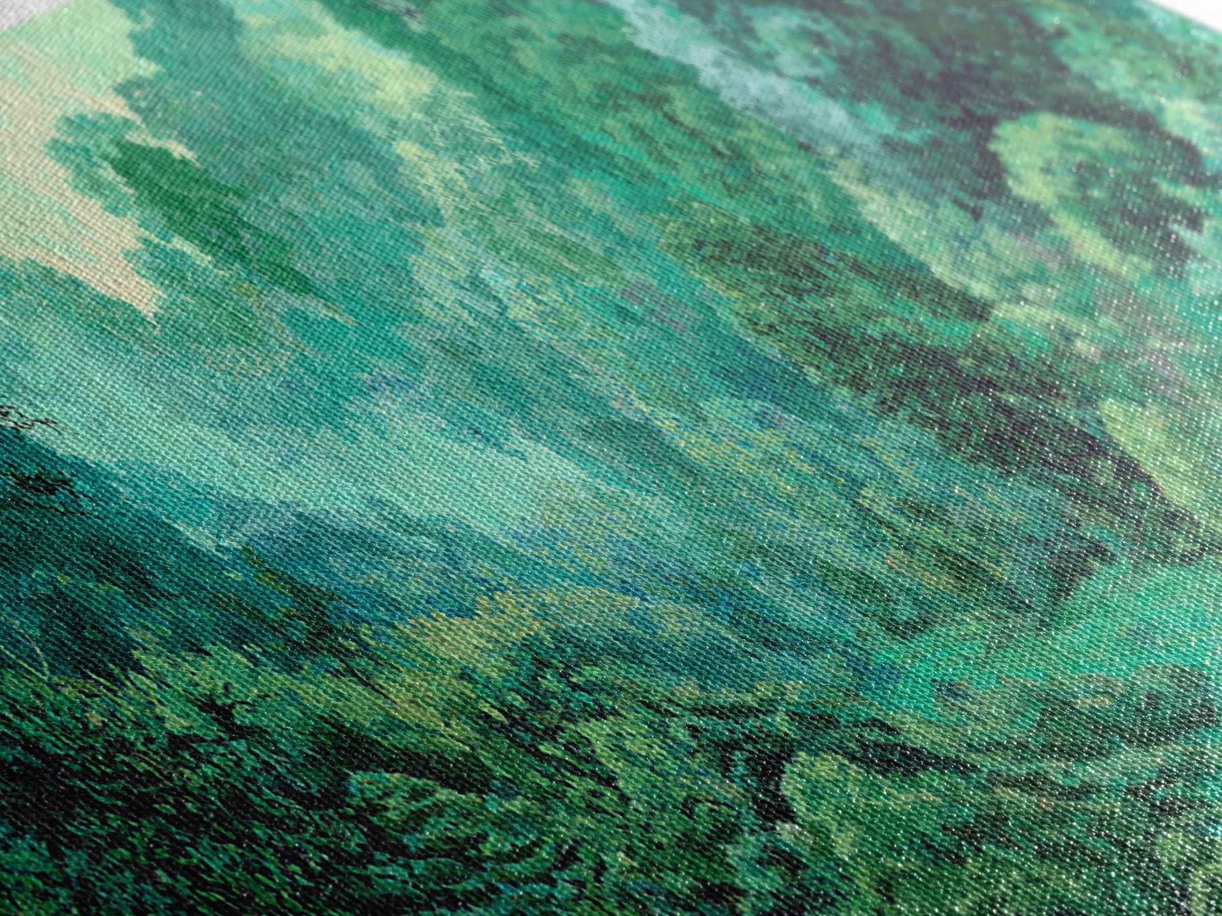 Misty Emerald African Rainforest Landscape Wall Art, Jungle African Safari Decor, Nature Scene Art, Green Living Room Decor