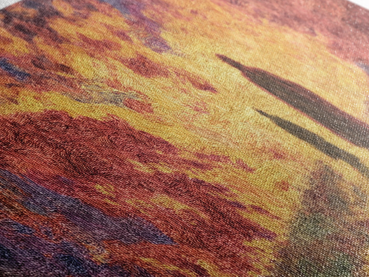 Fiery Abstract Journey Wall Art, African Inspired Orange Landscape, Dramatic Canvas Decor, Modern Statement Art Print Gift