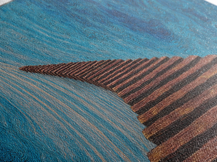 Surreal Wooden Stairway To Blue Sky, Abstract African Inspired Wall Art, Modern Canvas Art, Large Home Decor Gift, Statement Wall Decor