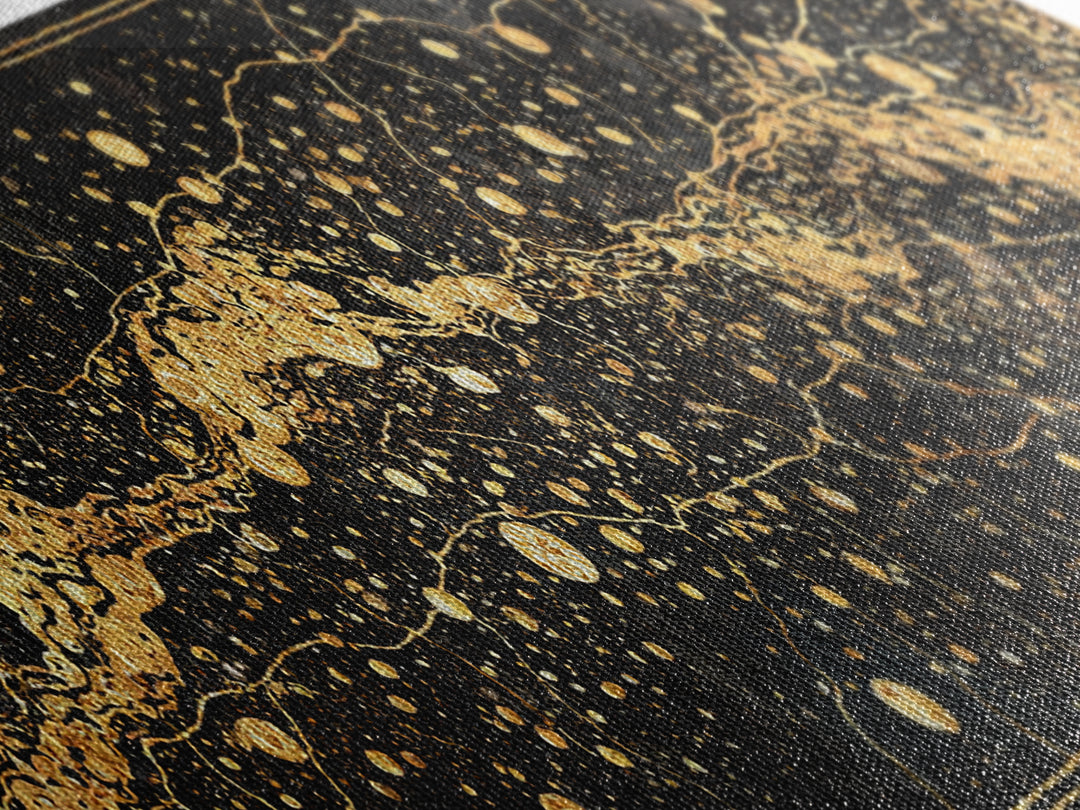 Black And Gold Abstract Splatter Wall Art, Luxury Canvas Print, Modern African Art Decor, Statement Living Room Decor, Office Decor