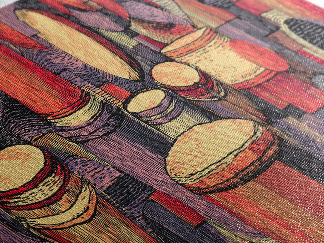 Vibrant African Drums And Tribal Percussion Wall Art, Afrocentric Music Decor, Cultural African Art Print For Living Room