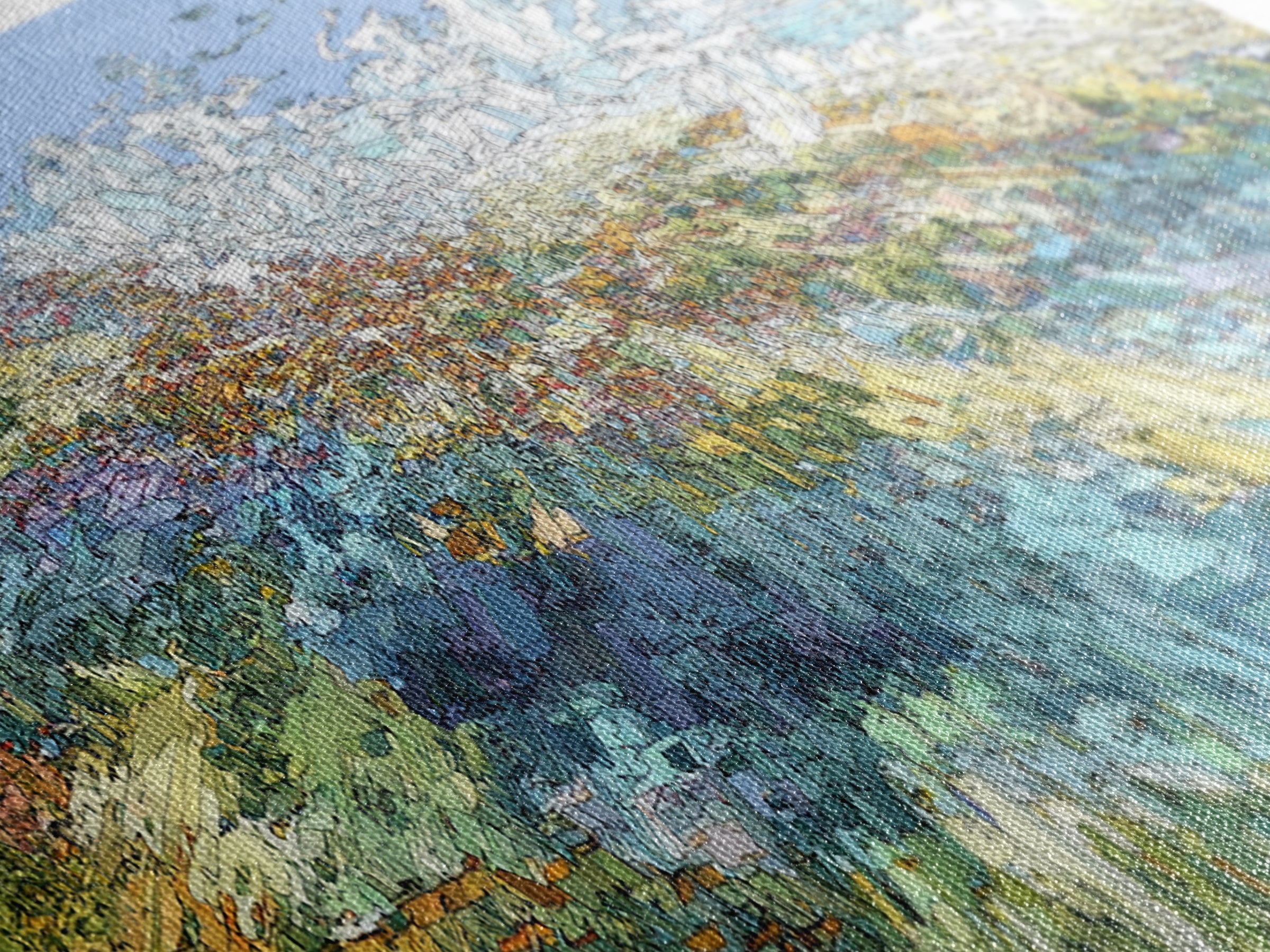 Wind Swept Abstract Coastal Fields Wall Art, Modern African Art Print, Textured Landscape Decor, Dreamy Panoramic Canvas