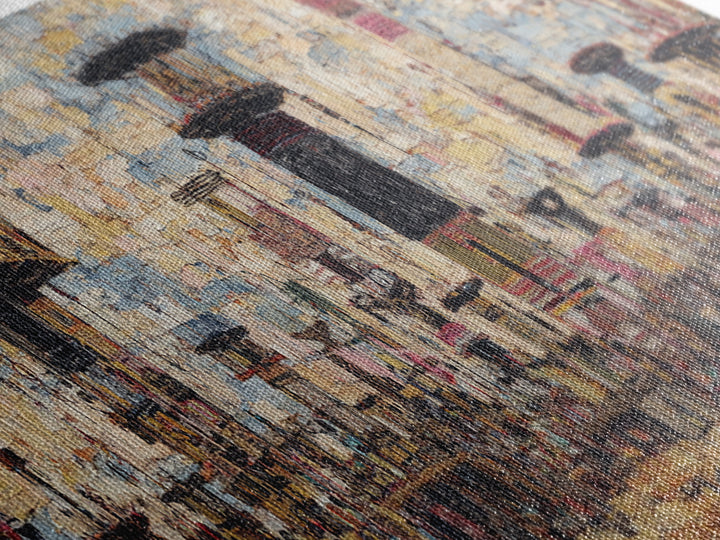Abstract African City Skyline With Towers And Market Life Wall Art, Modern African Art, Urban Wall Art, Cultural Home Decor