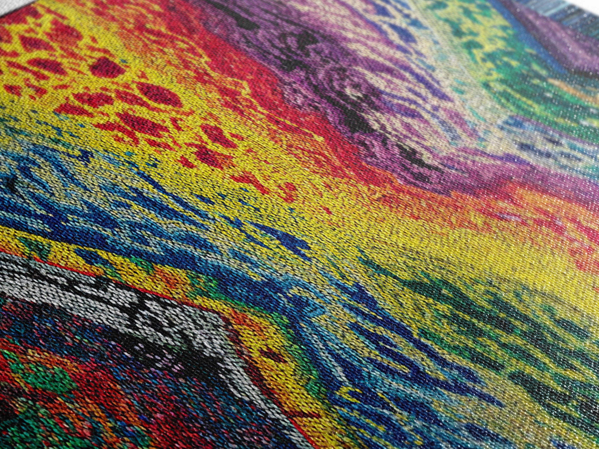 Explosive Rainbow Abstract Canvas Print, Textured African Inspired Landscape, Colorful Wall Art Decor, Modern Abstract Art