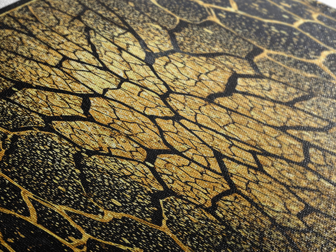 Black And Gold Cracked Mosaic Wall Art, Geometric Wall Art, Luxury Canvas Art, Earth Tone Wall Decor, Statement Piece, Home Decor Gift