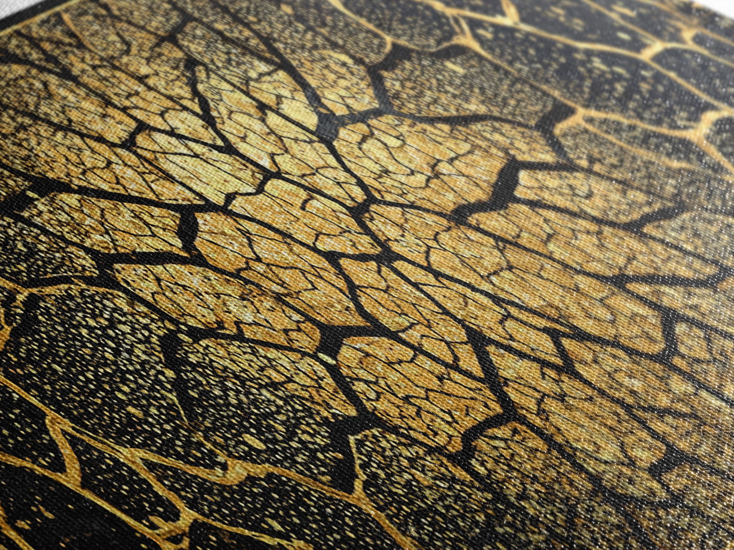 Black And Gold Cracked Mosaic Wall Art, Geometric Wall Art, Luxury Canvas Art, Earth Tone Wall Decor, Statement Piece, Home Decor Gift