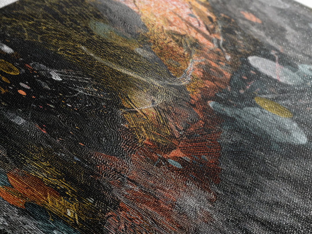 Black Gold Cosmic Abstract Canvas Print, Textured Galaxy Wall Decor, Modern Luxury Art, Bold Office And Living Room Decor