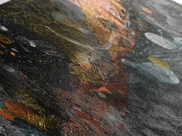 Black Gold Cosmic Abstract Canvas Print, Textured Galaxy Wall Decor, Modern Luxury Art, Bold Office And Living Room Decor
