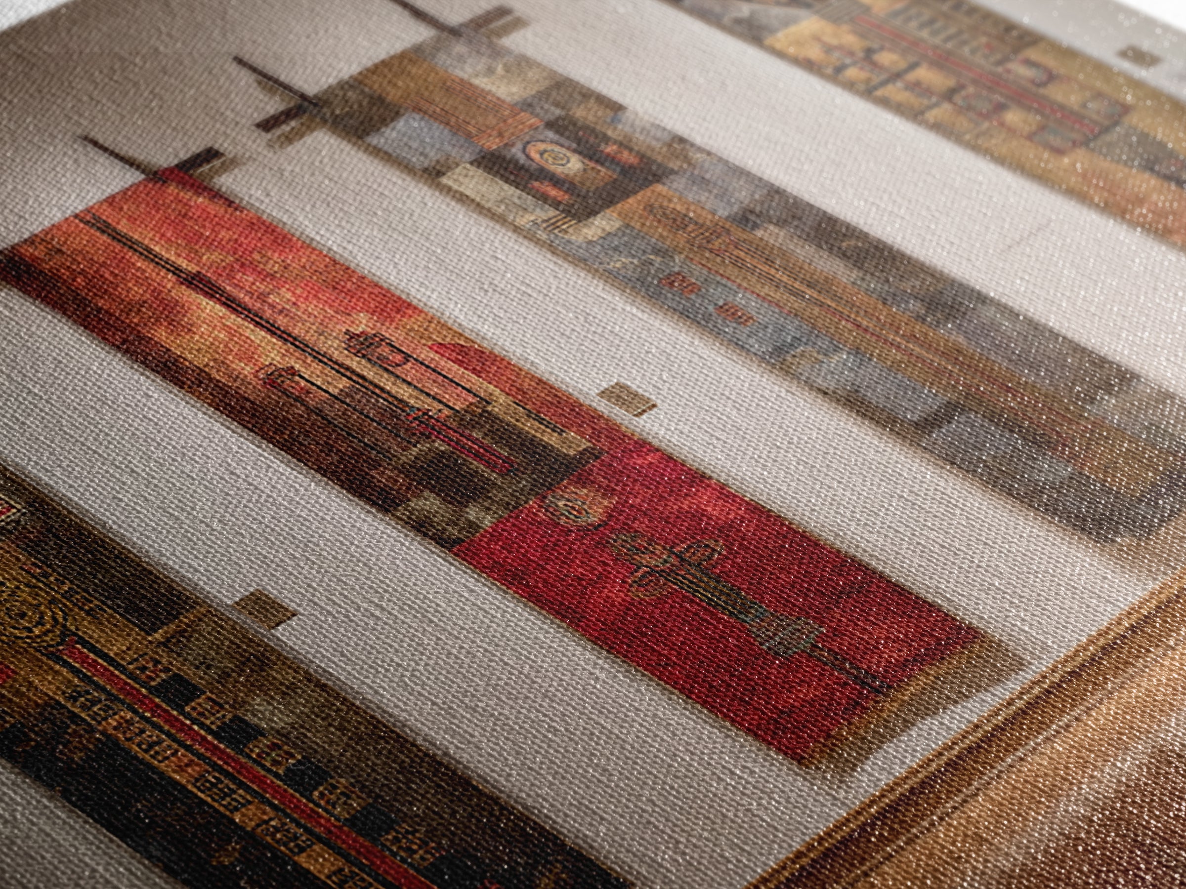 Earth Tone Textile Banners In Gallery, African Wall Art, Cultural Home Decor, Textile Art, Modern Framed Canvas Print, Museum Decor