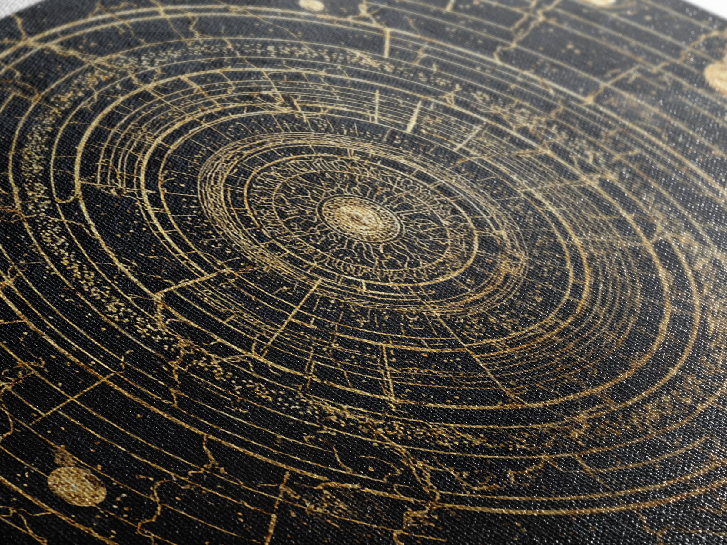 Black Gold Orbital Star Map Mandala, African Wall Art, Spiritual Wall Decor, Abstract Art, Luxury Canvas Print, Black And Gold Art