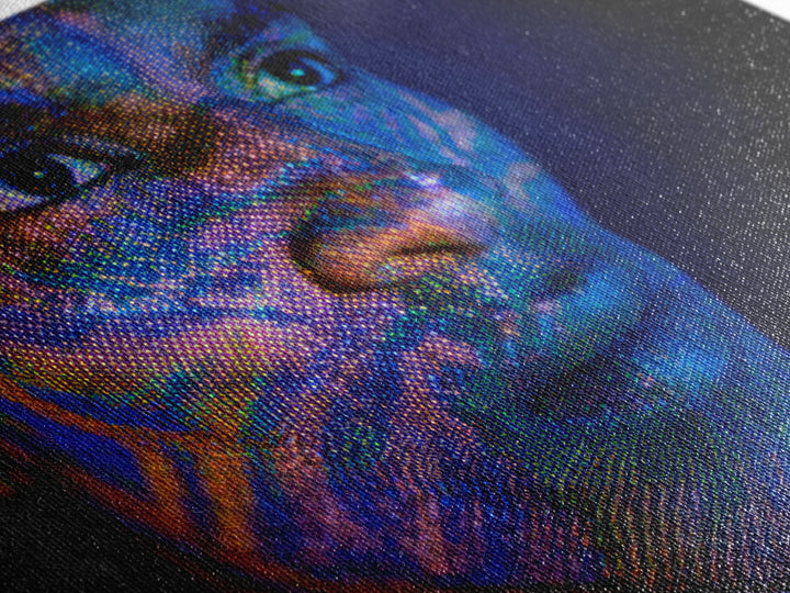 Blue Digital Black Man Portrait Canvas Print, Afrofuturism Decor, Modern Black Art, Abstract Face Art, Statement Wall Decor