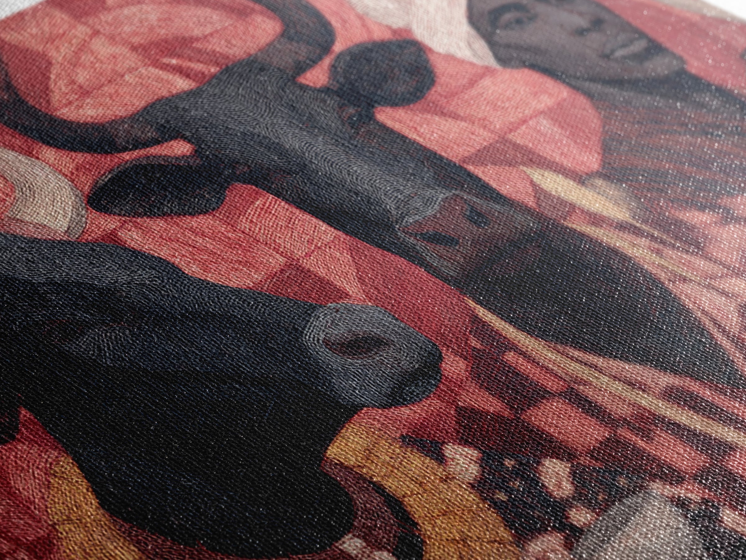 Red Tribal Cattle And African Woman Collage Wall Art, Afrocentric Decor, African Wall Decor, Cultural Art Print, Home Decor Gift