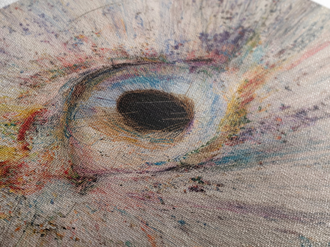 Radiant Cosmic Eye Black Hole Abstract Wall Art, Modern Canvas Art, Luxury Space Decor, Large Statement Print, Home Decor Gift