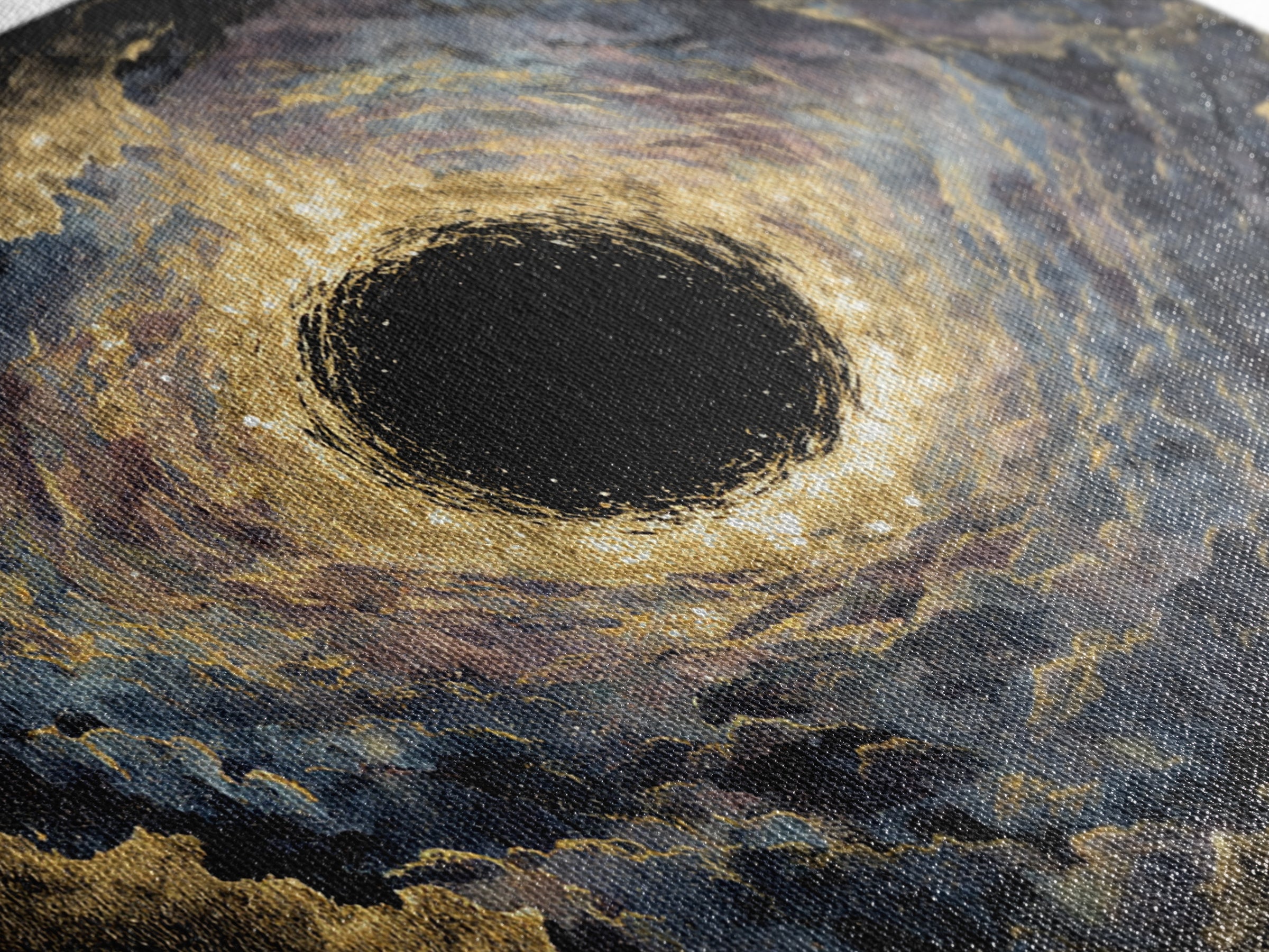 Golden Event Horizon Black Hole Canvas Print, Abstract Wall Art, Black And Gold Art, Luxury Canvas Art, Modern Home Decor