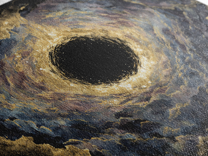 Golden Event Horizon Black Hole Canvas Print, Abstract Wall Art, Black And Gold Art, Luxury Canvas Art, Modern Home Decor