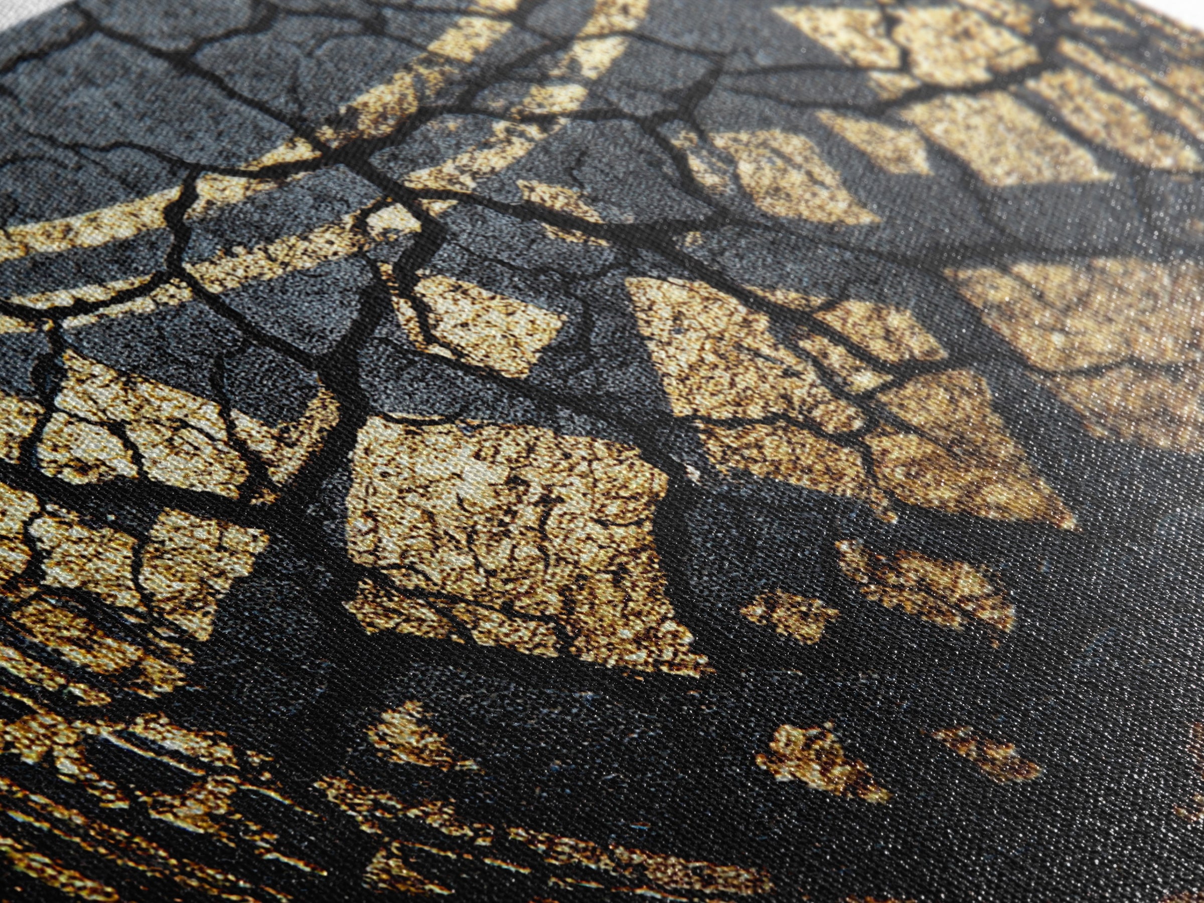 Black Gold Tribal Collar Detail Canvas Print, African Abstract Art, Textured Luxury Wall Decor, Modern Cultural Home Decor