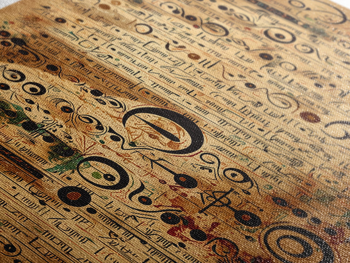 Ancient African Symbol Parchment Wall Art, Abstract African Art, Tribal Patterns, Afrocentric Decor, Cultural Canvas Print