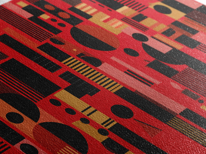 Red Black Geometric Abstract Wall Art, Modern African Art Print, Bold Urban Decor, Contemporary Canvas Print Statement Gift