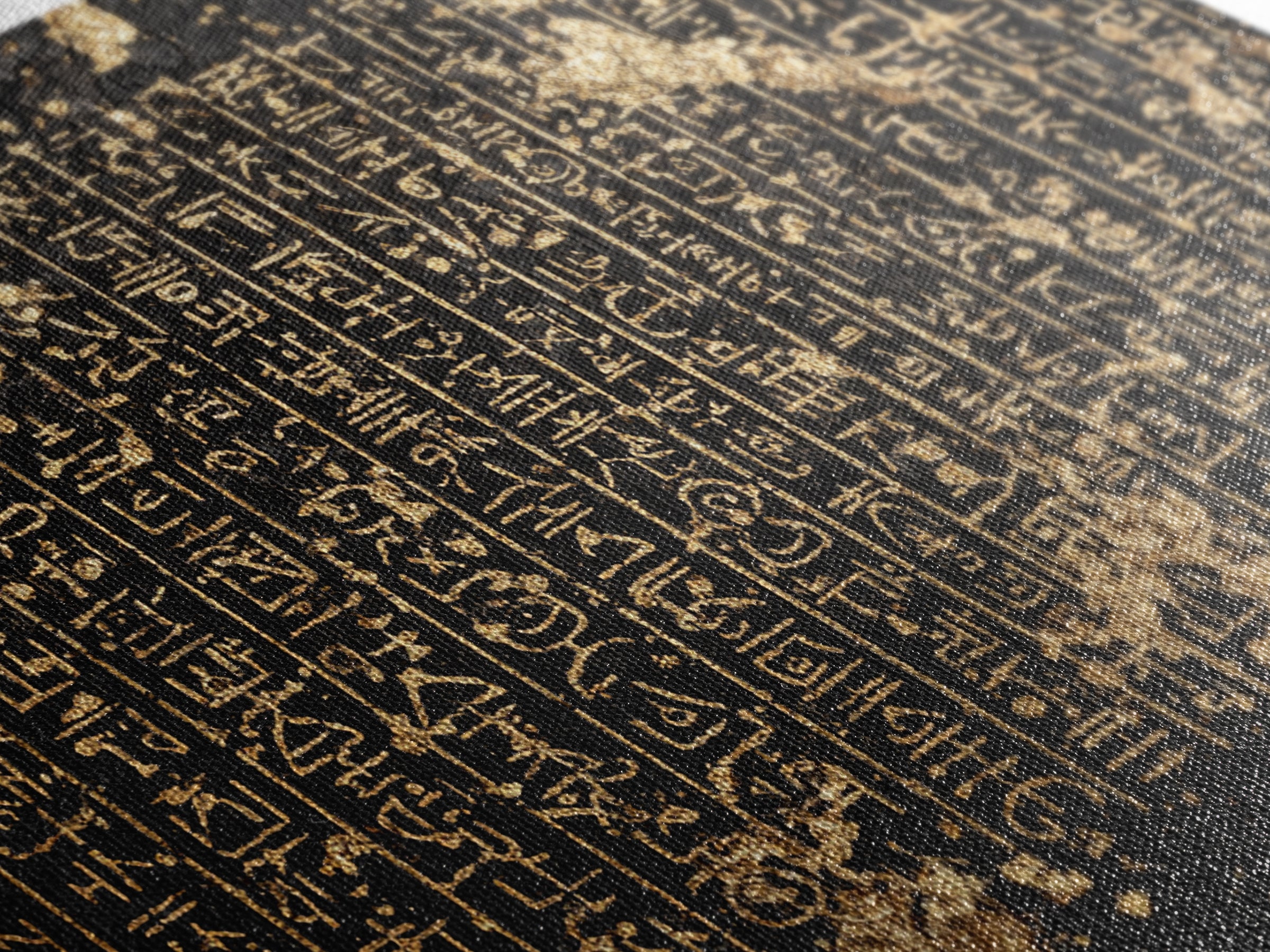Gold Egyptian Hieroglyph Tablet Wall Art, Ancient African Culture Art, Black And Gold Canvas Decor, Luxury Home Decor Gift