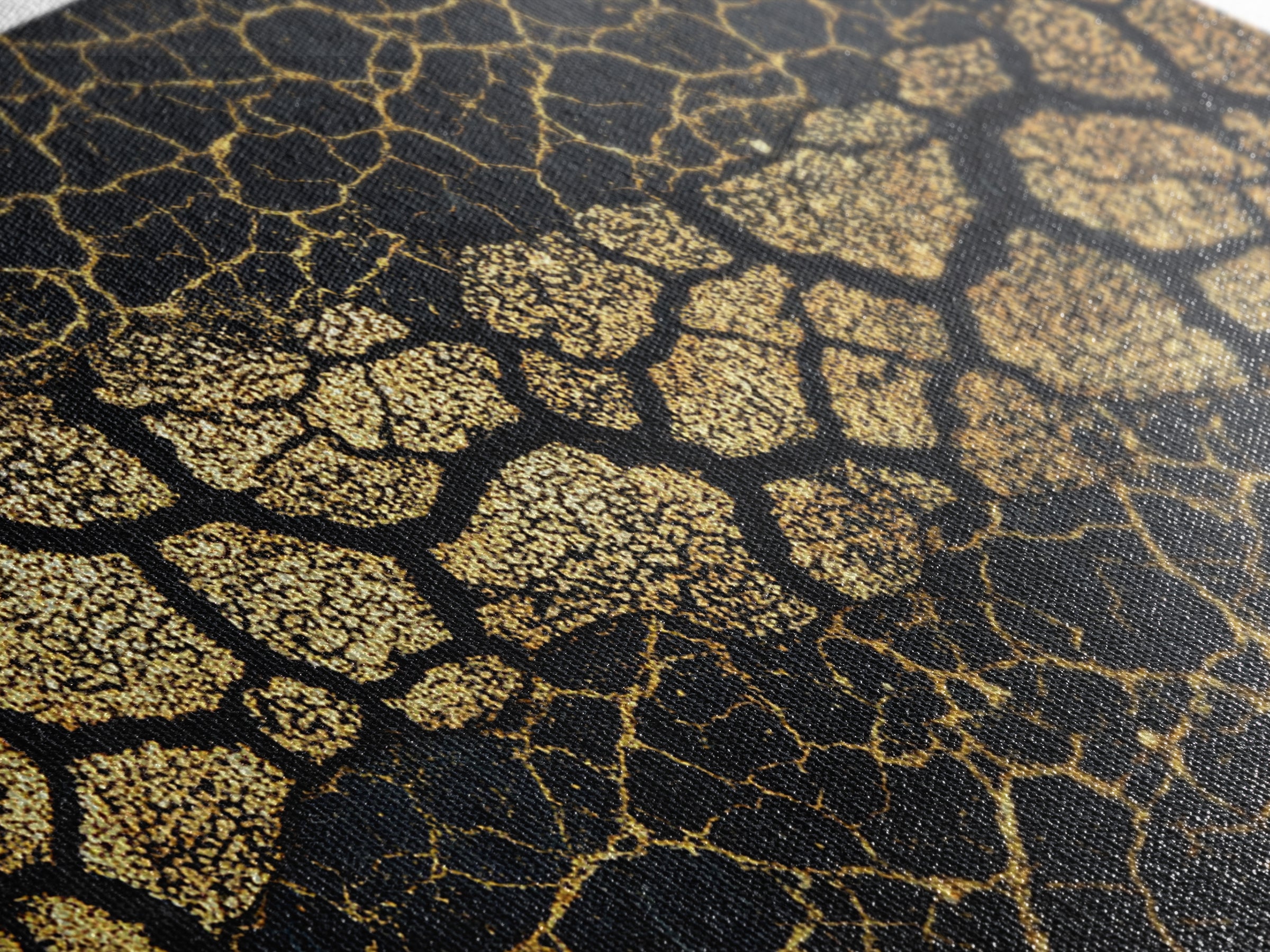 Gold Cracked African Map Pattern On Black Texture Wall Art, Abstract African Art Print, Luxury Earth Tone Home Decor Gift