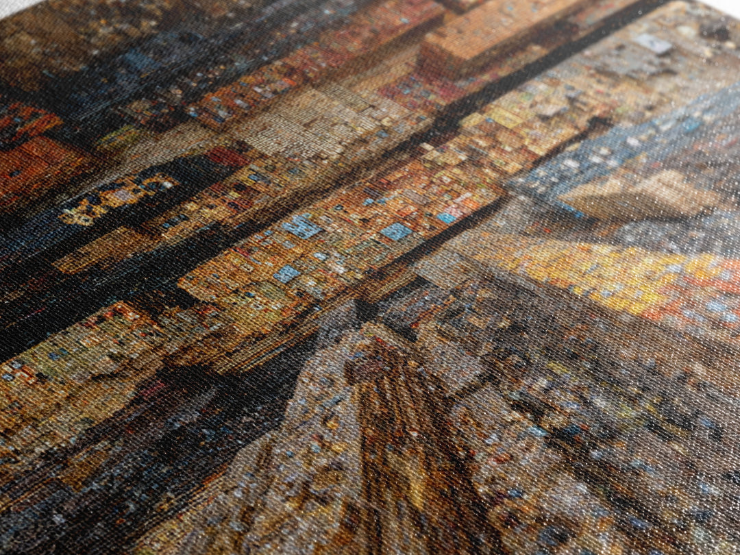 Abstract Urban Cityscape Canvas Print, Textured Modern Art, Statement Wall Art, Office Decor, Contemporary Home Decor Gift