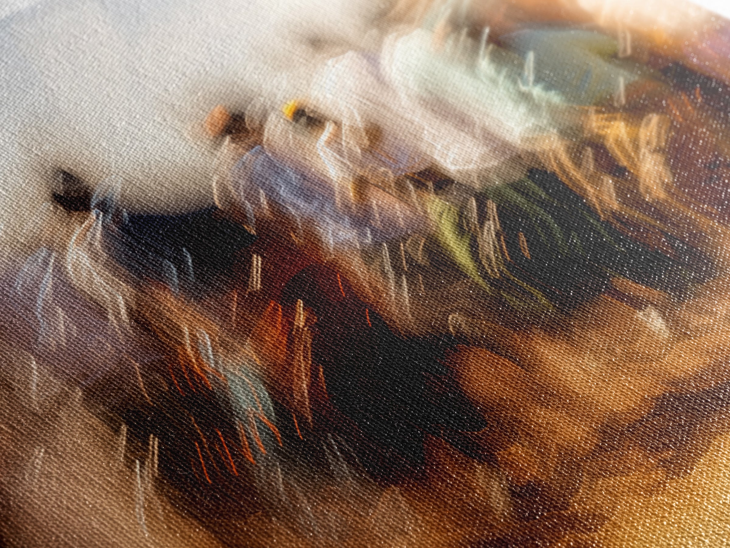Sunlit African Crowd Procession Wall Art, Motion Blur Cultural Art Print, Black People Decor, Modern Canvas Home Decor Gift