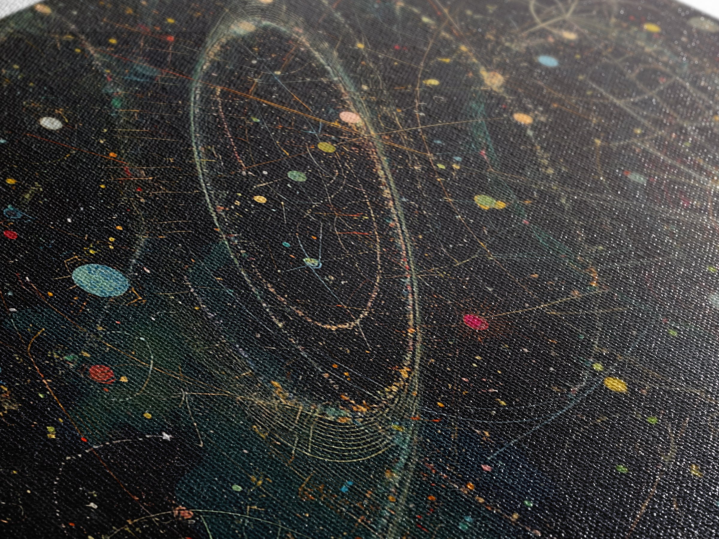 Cosmic Planetary Orbit Map Canvas Print, Abstract Wall Art, Modern Office Decor, Celestial Space Poster, Unique Home Decor