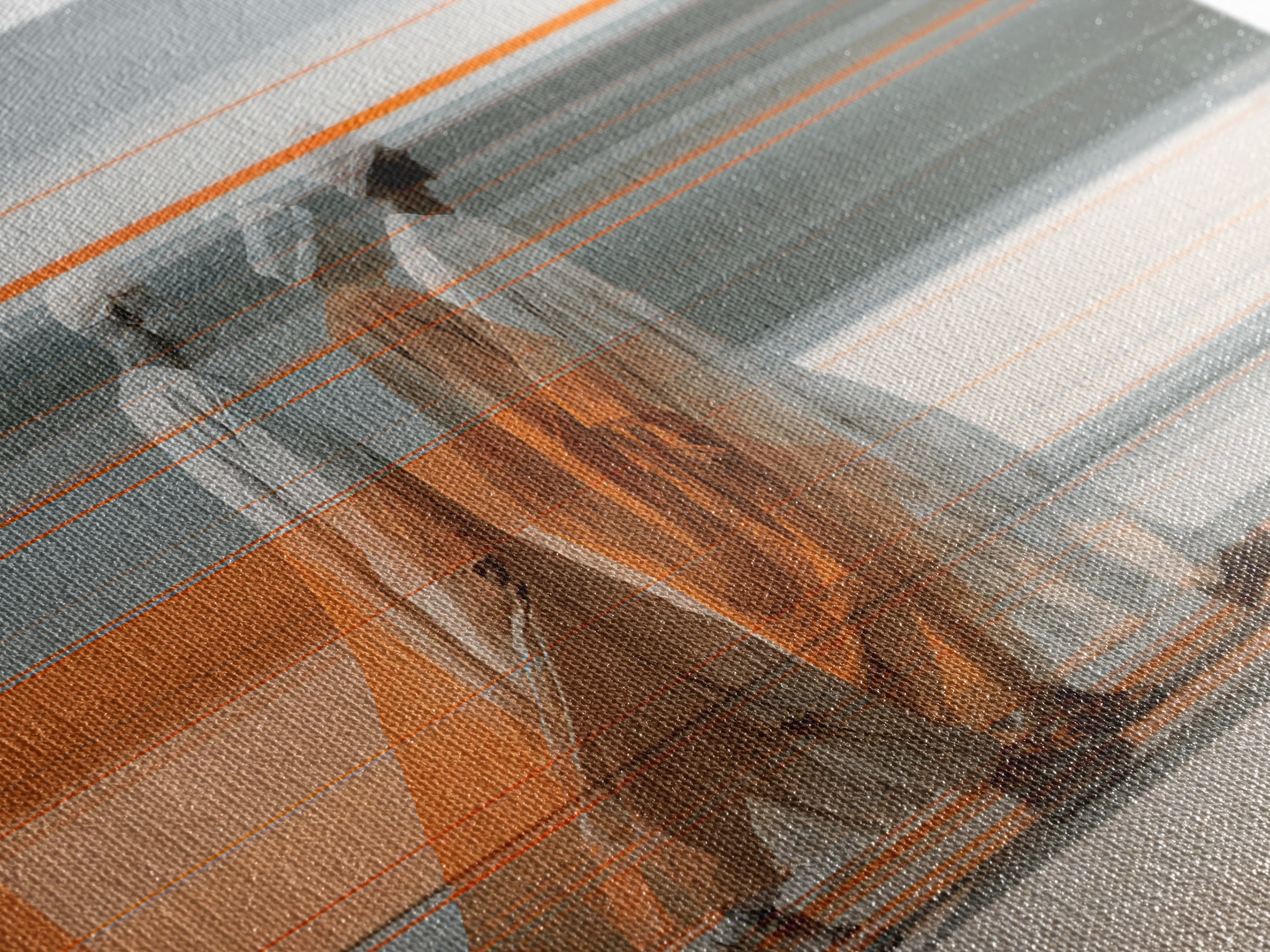 Three Robed Travelers In Motion Wall Art, African Inspired Modern Canvas, Cultural Home Decor, Statement Living Room Print