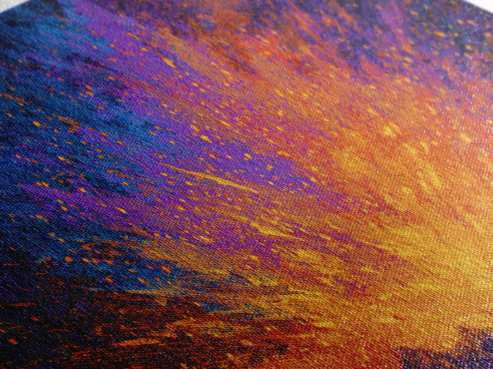 Explosive Orange And Blue Energy Burst Canvas Print, Abstract Art, Vibrant Wall Decor, Modern Painting, Bold Home Decor Gift