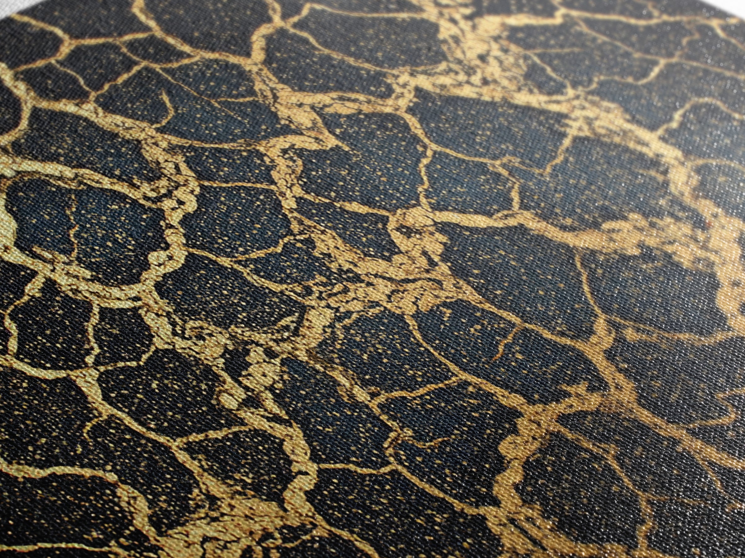 Black And Gold Cracked Earth Wall Art, Abstract African Art, Luxury Canvas Art, Textured Art Print, Elegant Home Decor Gift