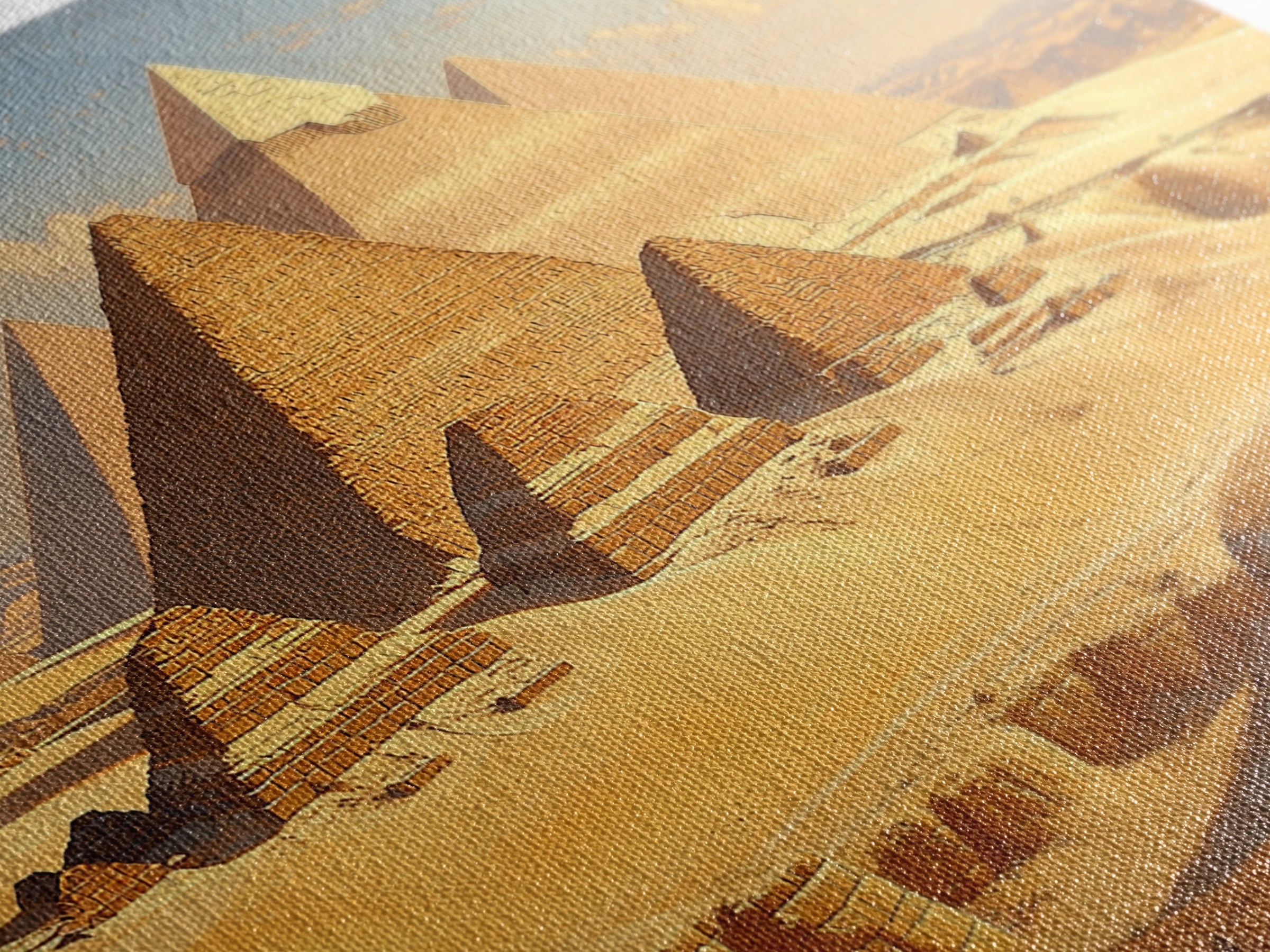 Golden Giza Pyramids At Sunrise Wall Art African Egyptian Art Print Desert Landscape Canvas Print Ancient Travel Decor Gift