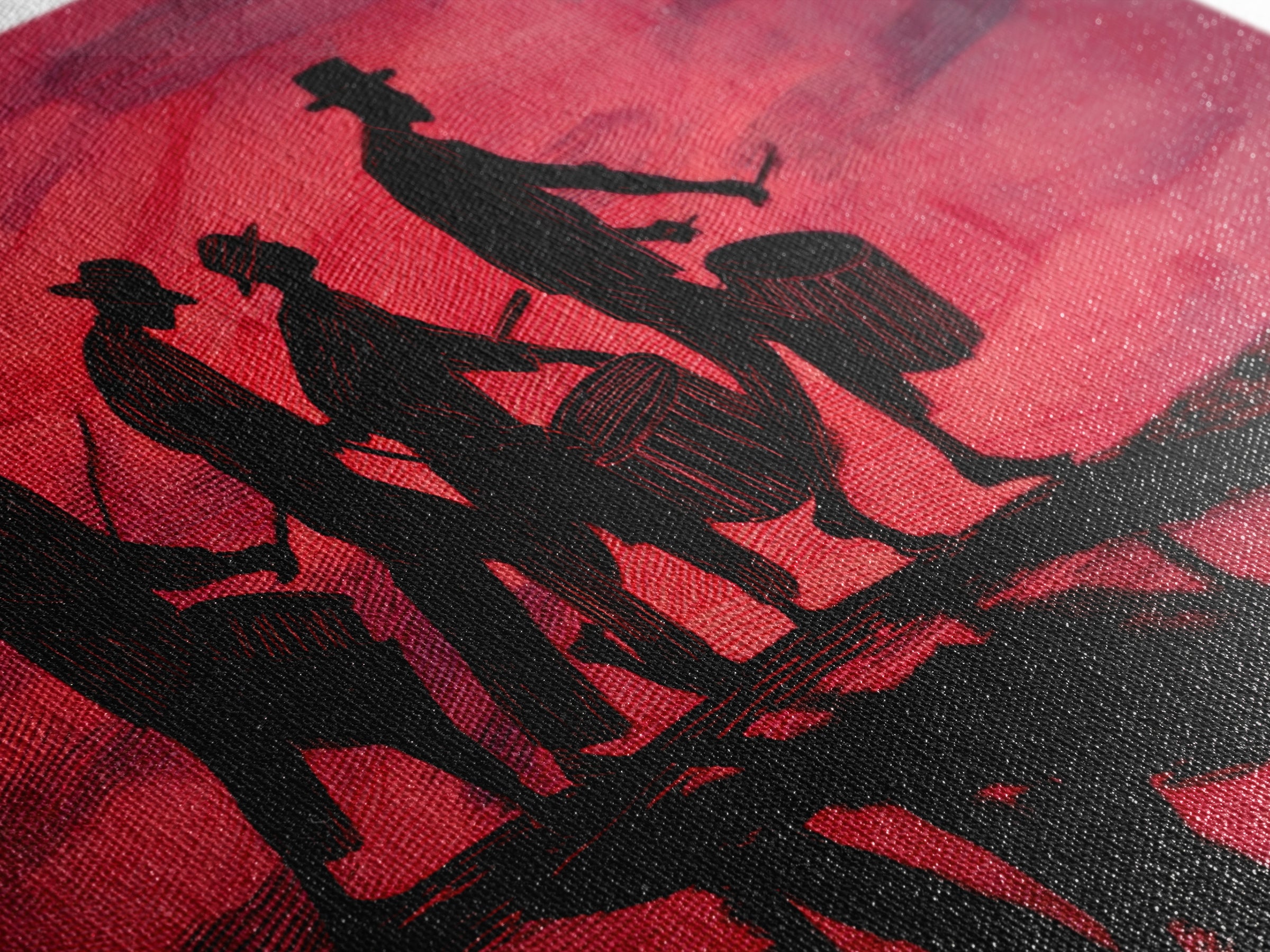 Red Sunset African Drummers Silhouette Wall Art, Afrocentric Music Print, Tribal Culture Decor, Black History Gift, Living Room Decor