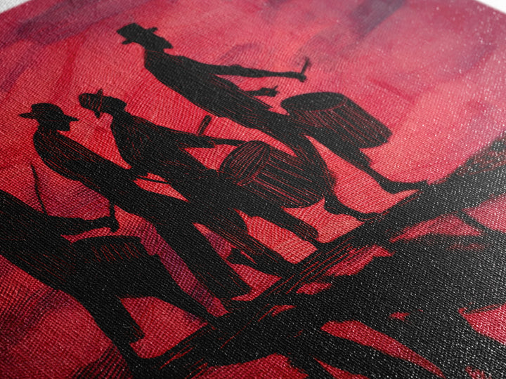 Red Sunset African Drummers Silhouette Wall Art, Afrocentric Music Print, Tribal Culture Decor, Black History Gift, Living Room Decor
