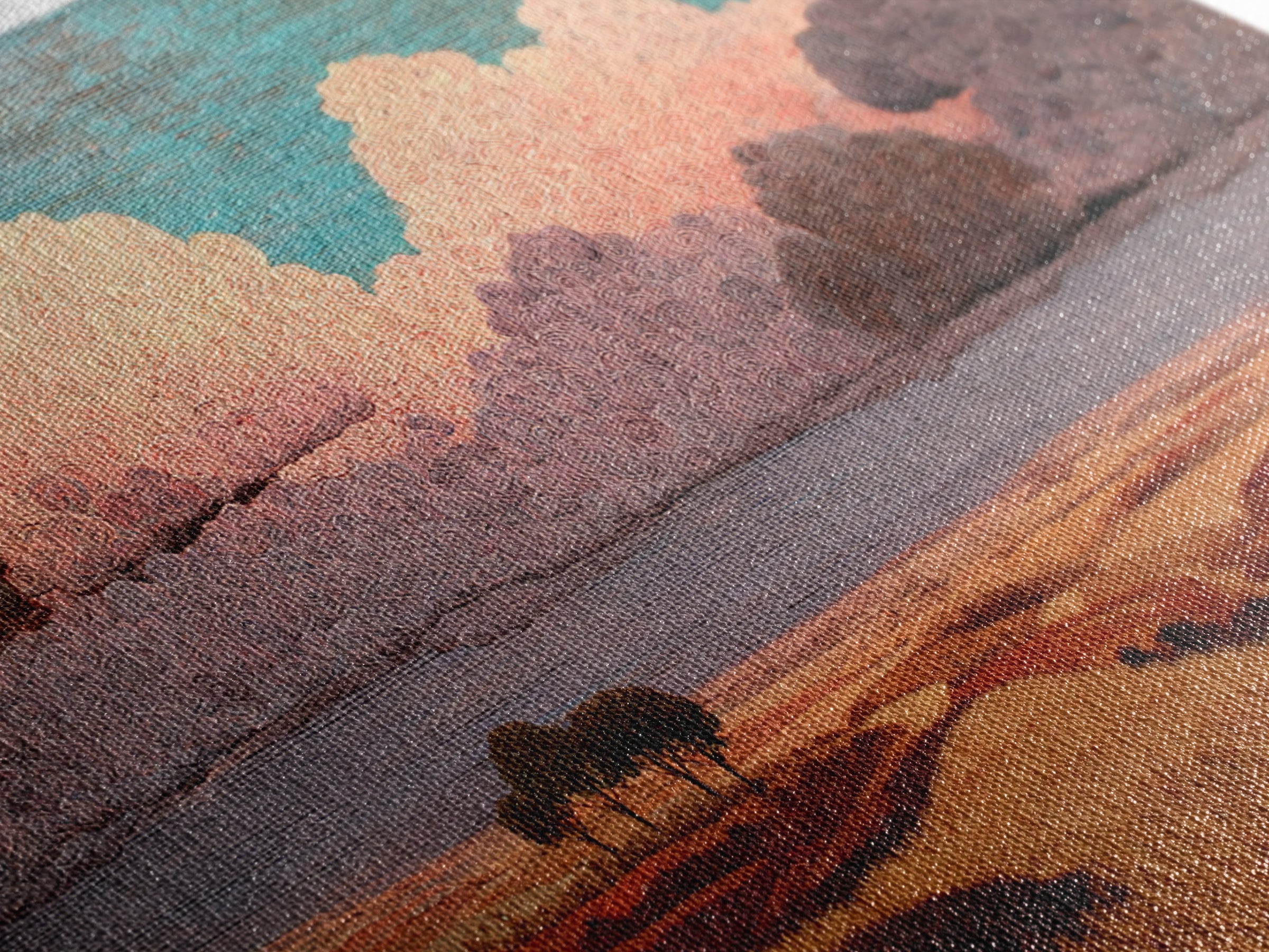 Dreamy African Savanna Landscape Canvas Print, Pink Cloud Sunset Wall Decor, Earth Tone Nature Scene Art For Living Room Gift