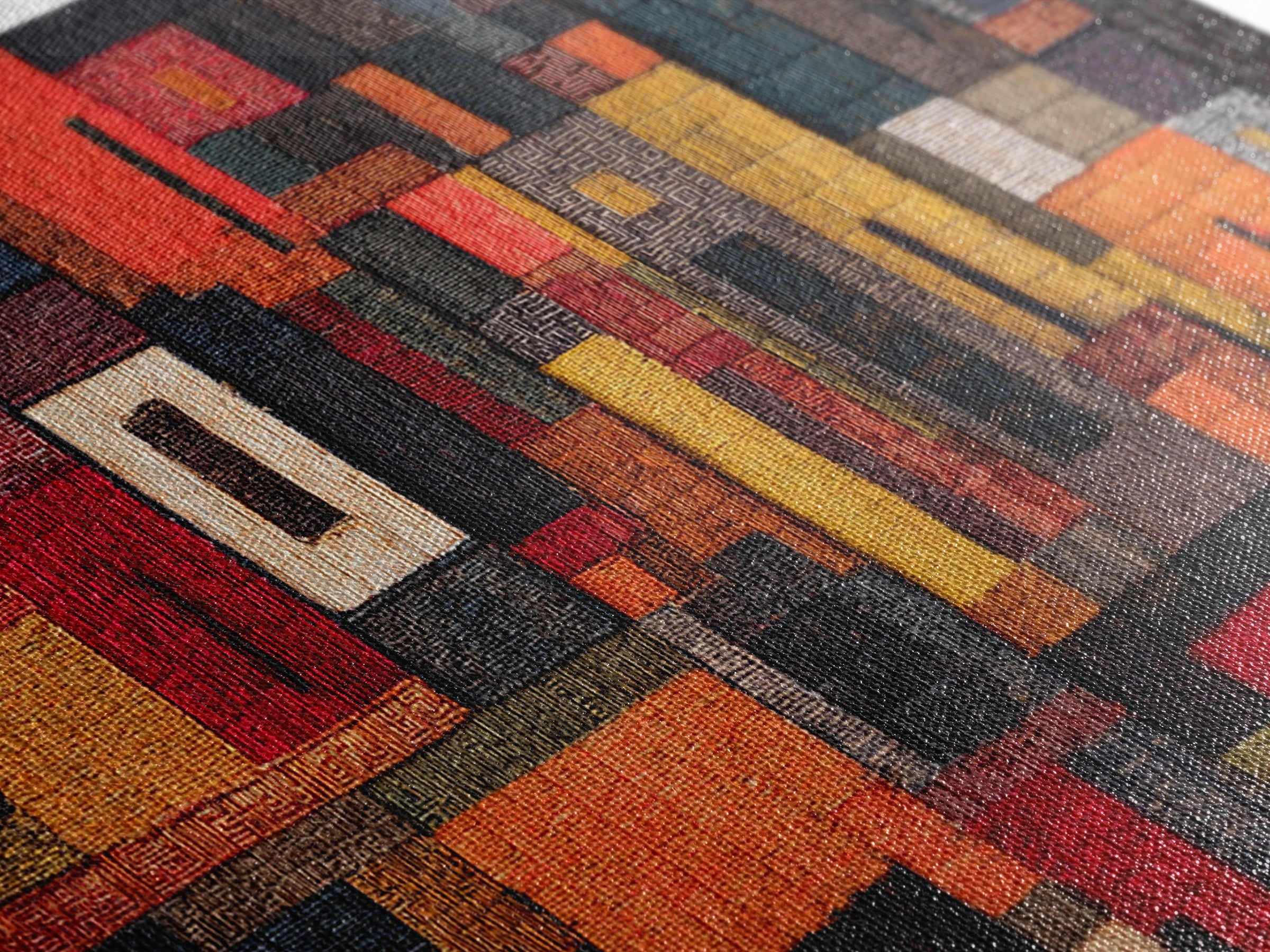 Red Black African Textile Patchwork Wall Art, Abstract African Art Print, Kuba Cloth Decor, Modern Tribal Home Decor Gift