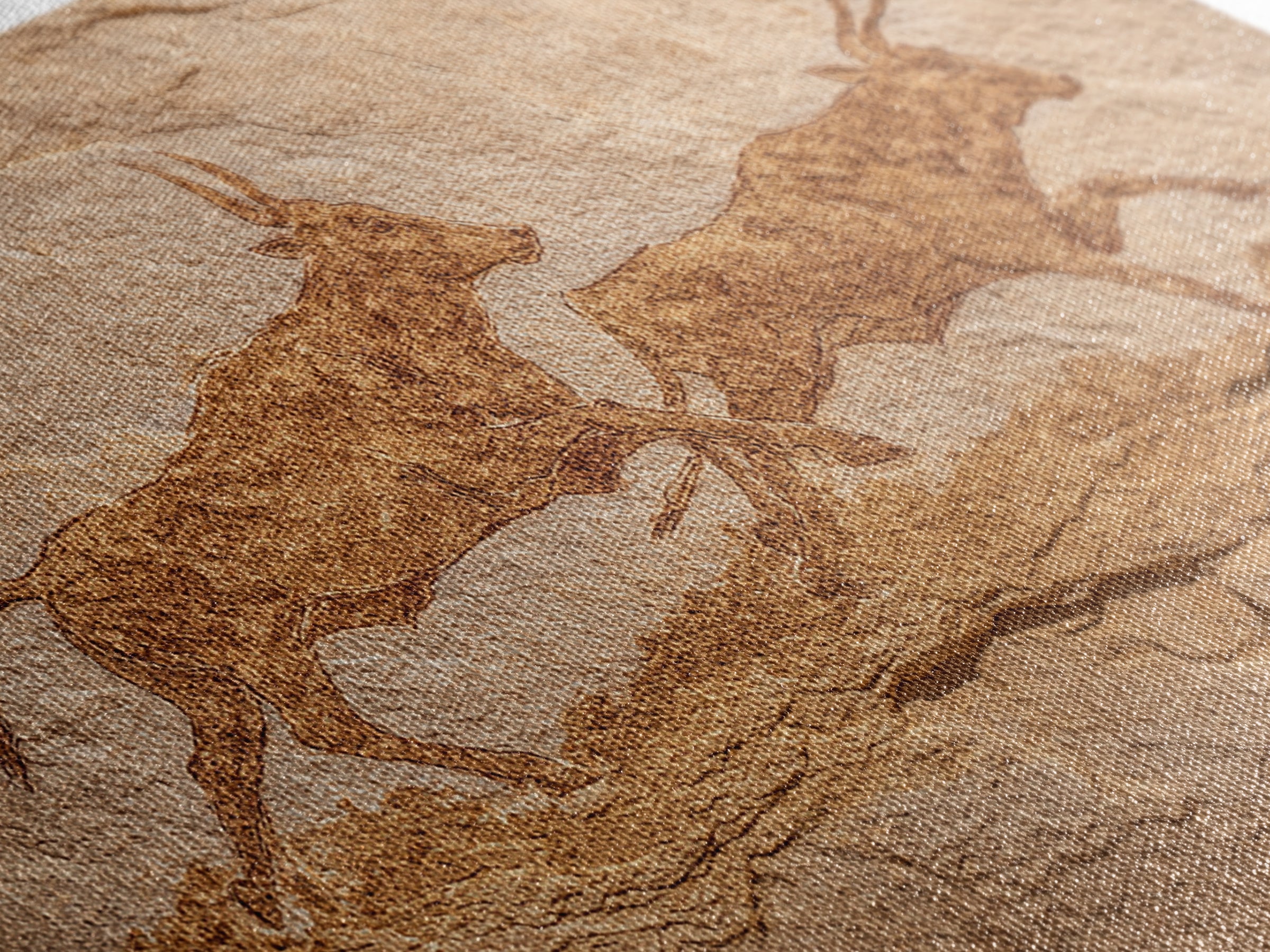 Sepia Antelope Cave Painting Canvas Print, Ancient African Art, Tribal Animal Rock Art, Neutral Safari Home Wall Decor Gift