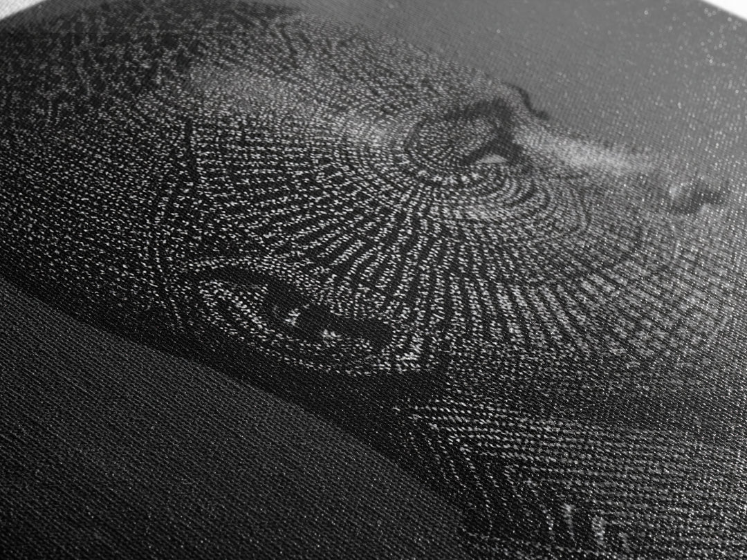 Black Male Profile Dot Portrait Wall Art, Modern Black Art, Afrocentric Decor, Textured Art Print, Masculine Office Decor