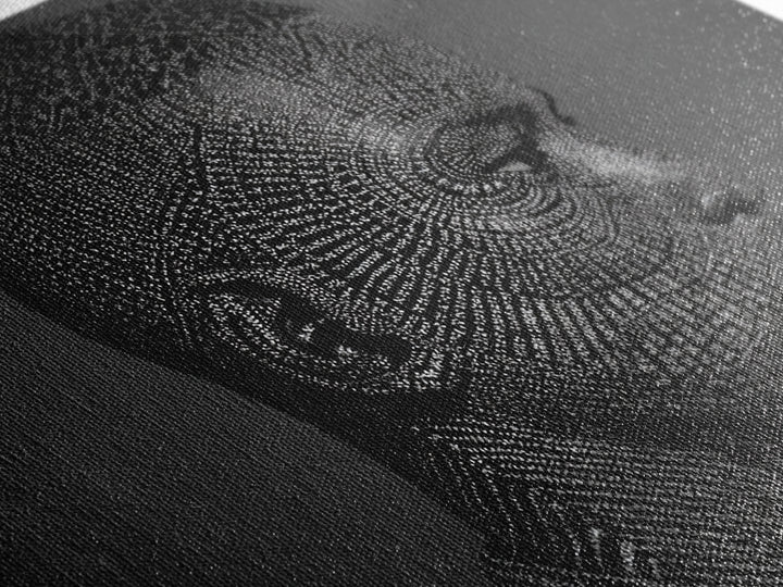 Black Male Profile Dot Portrait Wall Art, Modern Black Art, Afrocentric Decor, Textured Art Print, Masculine Office Decor