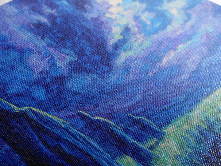 Blue Storm Pilgrims In Moonlit Grass Wall Art, African Landscape, Mystical Wall Art Print, Spiritual Home Decor Canvas Gift